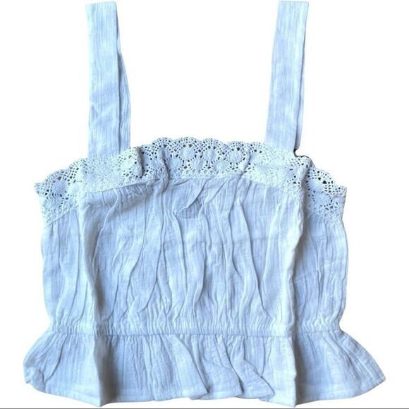 Forever 21 White Embroidered Tank Top NEW With Tags Sz Medium - Picture 1 of 5